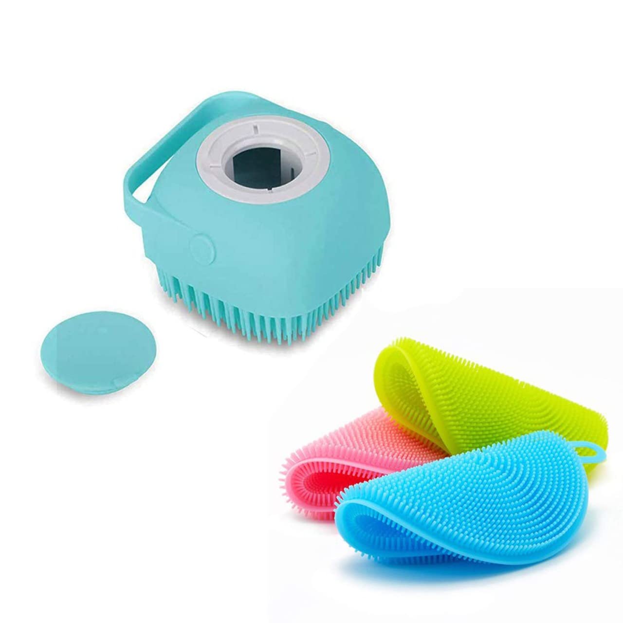 MoneySo Cleaning Supplies Silicone Sponge Fruit and Vegetable Washing Scrubber Food Grade Reusable Sponges for Dish Washing, Double Sided Scrubber