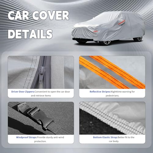 GUNHYI 6 Layers SUV Car Cover Custom Fit Land Rover Range Rover (2001-2026) Waterproof All Weather, Heavy Duty Outdoor Snow Sun Rain Uv Protection (Ships from US Warehouse, Delivery 3-8 Days) - Image 4