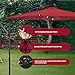 Simple Deluxe 10ft Offset Umbrella Cantilever Patio Hanging Umbrella with Crank & Cross Base Suitable for Garden, Lawn, Red