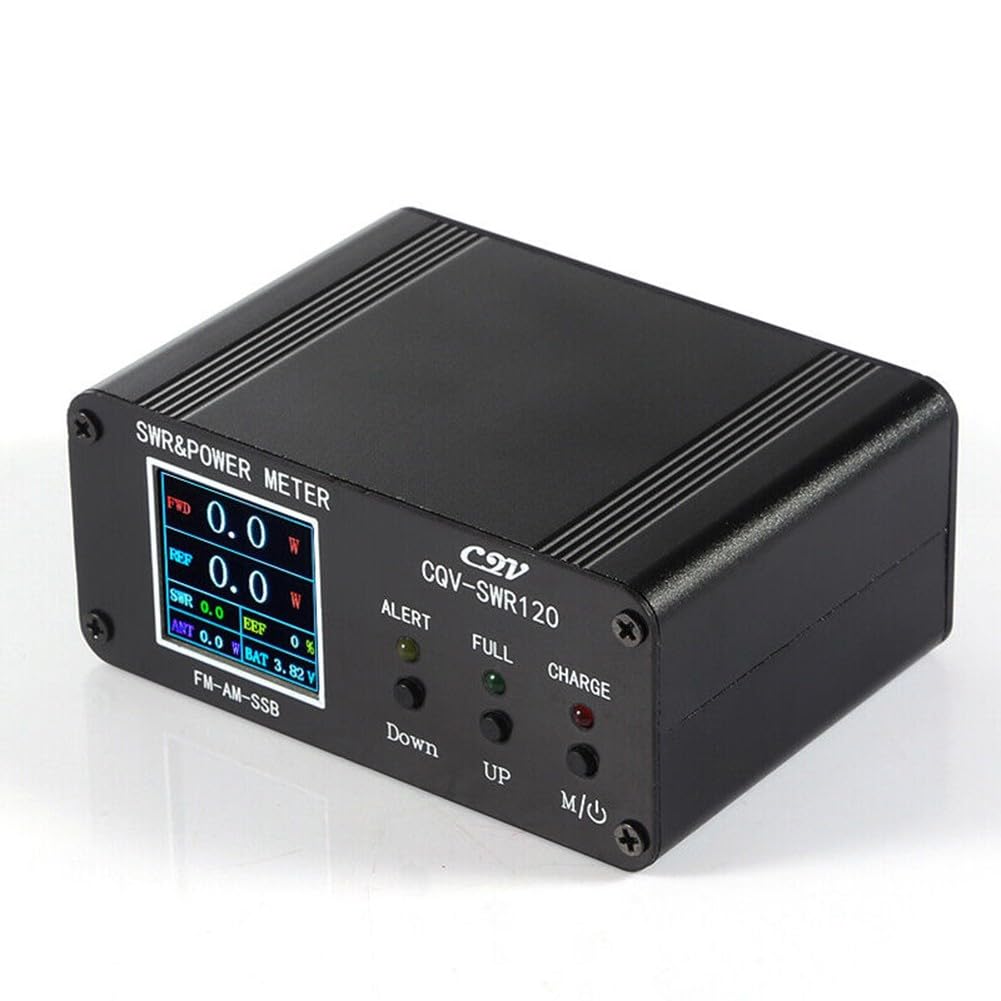 CQV-SWR120 120W SWR Meter, 0.8-54MHz VSWR Analizzatore di potenza con display a colori HD per radio FM AM SSB, interfaccia UHF