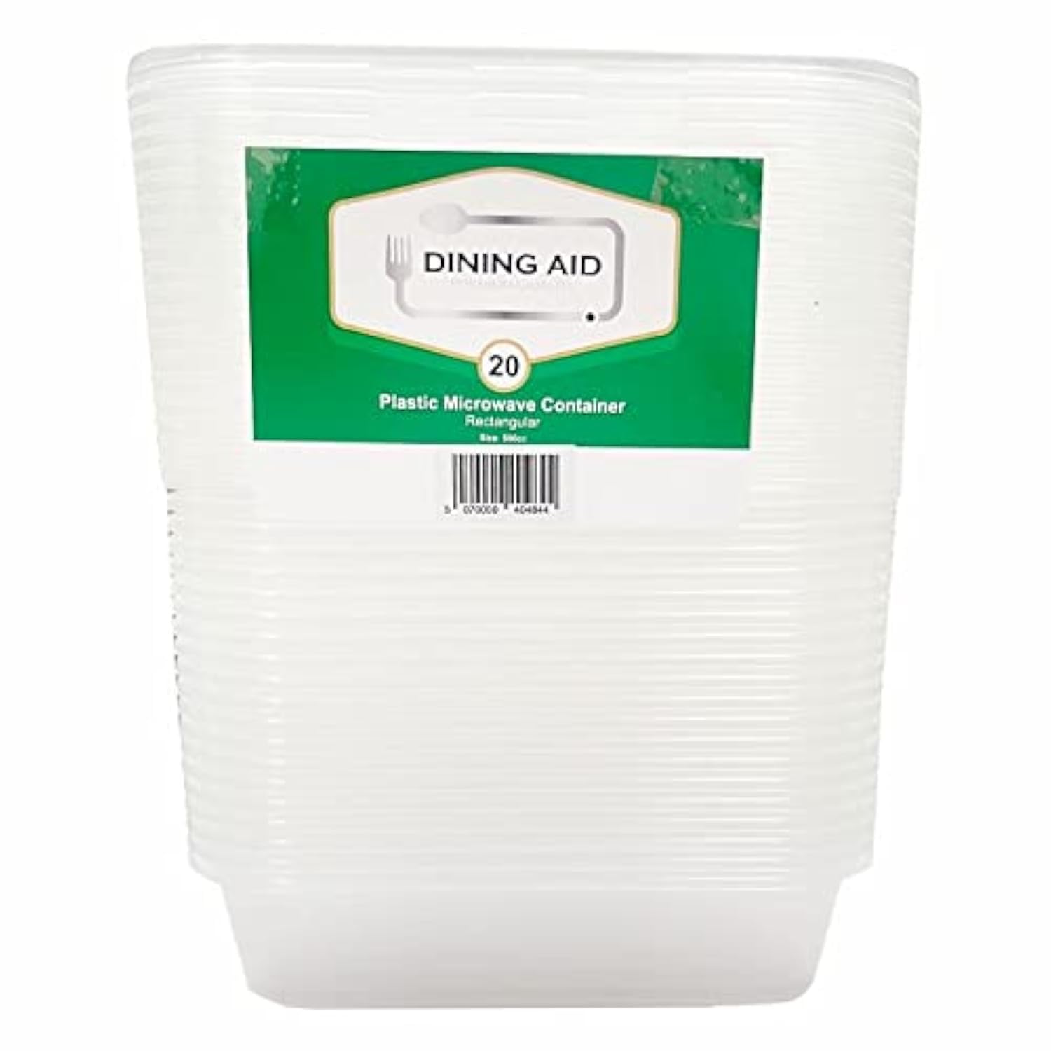 AID Food Containers 20 Pack - 500ml Plastic Containers with Lids – Transparent and Durable – Dishwasher, Freezer and Microwave safe (Cont-20)