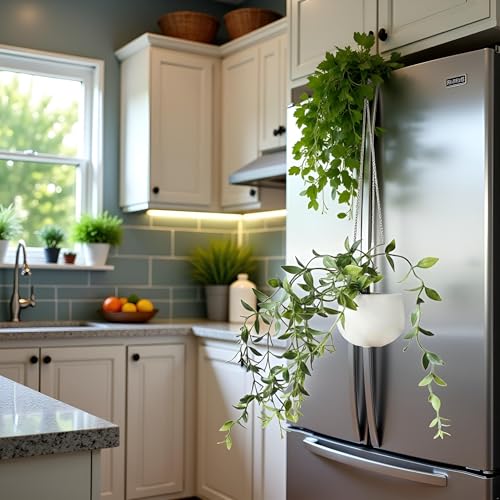 Imán decorativo 3D plantas verdes para nevera miniatura 4