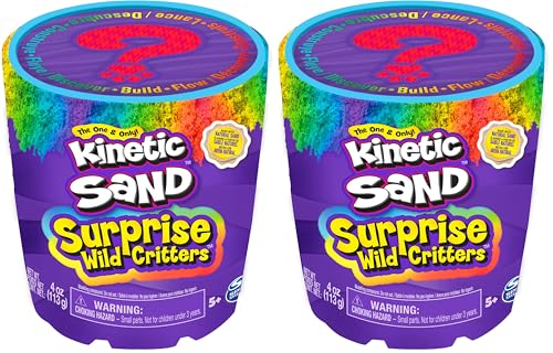 Kinetic Sand Surprise - 113 g de Arena cinética mágica de Color Sueco con Figura de Animales y Accesorios para Juego Creativo de Arena en Interiores, para niños a Partir de 3 años (Paquete de 2)