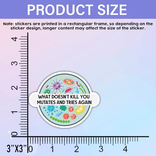 Image of SODAVA (3Pcs) What Doesn't Kill You Mutates and Tries Again Sticker Science Microbiology Infectious Disease Epidemiology Health Stickers Gift Decoration Graphic Bumper Laptop Stickers