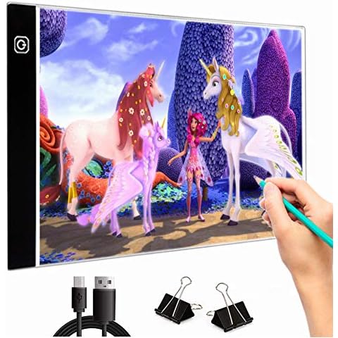 BTGGG Portable A4 Light Box with 3 Adjustable Brightness LED Tracing Light Pad for Diamond Painting Drawing Sketching Animation Quilting Stenciling, Power by USB Cable Cover