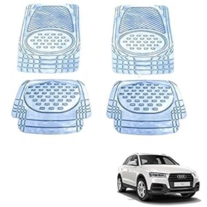 Autokaar PVC Car Foot Mat for Audi Q3 (Set of 4, Transparent)