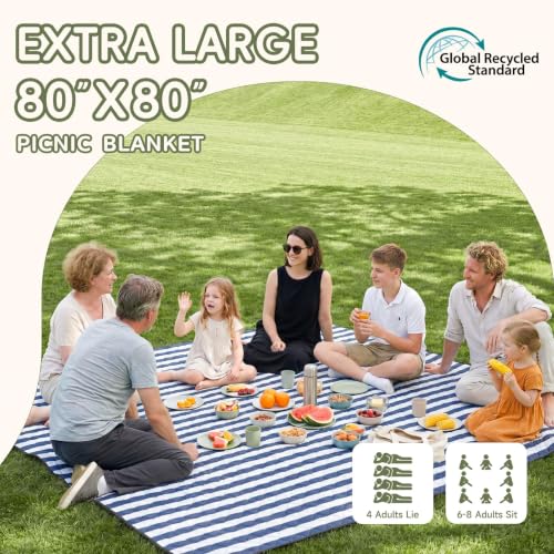 Genovega Waterproof Sandproof Beach Blanket Picnic Outdoor Mat Rug Extra Large Foldable Sand Free Big Giant XL Towel Car Essential Roadtrip Gadget Rv Accessories Gear Must Have Hiking Item Necessities - Image 2