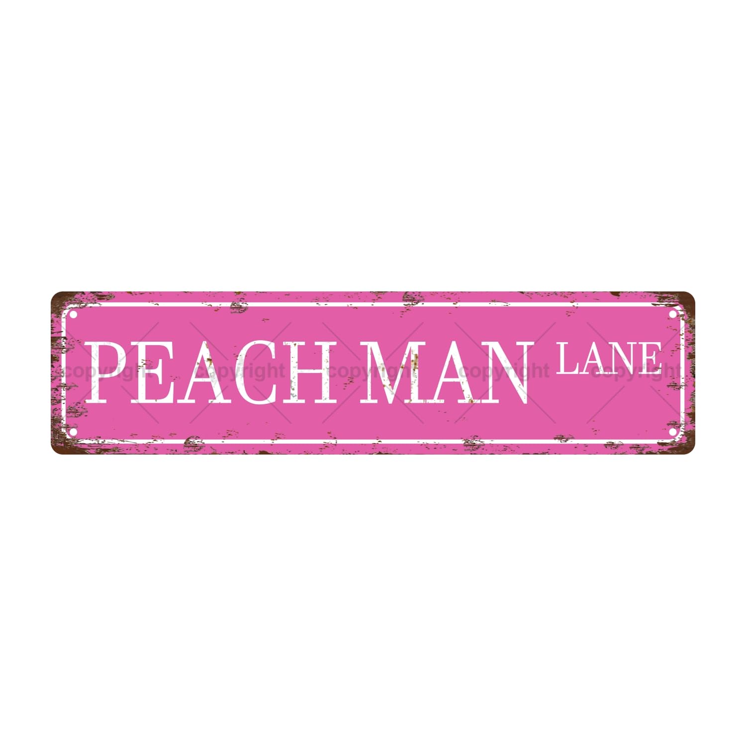 Peach Man Lane Sexual Metal Tin Street Sign Bar Cafe Garage Cave Home Room Wall Bathroom Farmhouse Garden Porch Patio Decor,4x16 Inch