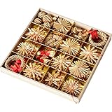 Lazyspace 56 Piece Straw Star Set - Christmas Tree Ornament - Straw Pendant for The Christmas Tree -