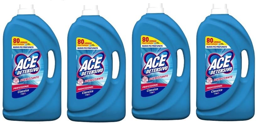 Detergente líquido lavadora 80 lavados 4 litros 1,2,4 botellas clásico y de colores (4 unidades, clásico)