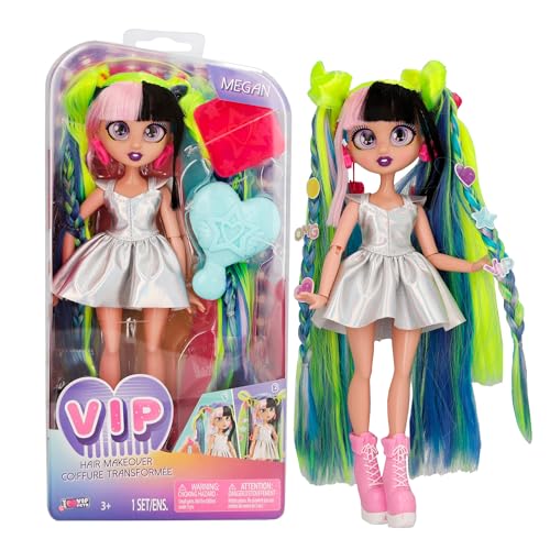 Muñeca de moda VIP Girls Hair Makeover Megan 11" con accesorios miniatura 2