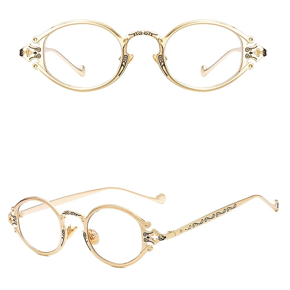 metalowe damskie okulary steampunkowe owalne retro przezroczyste soczewki akcesoria vintage okulary dla mężczyzn okrągłe złote czarne srebrne