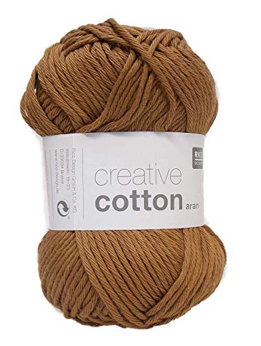 Rico – Creative Cotton Aran Crochet Yarn 50 g Colour 57 Cinnamon Cotton, 85 m Length