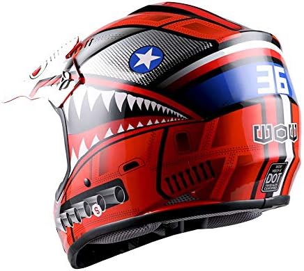 Miniatura 4 de WOW - Casco para niños y jóvenes para motocross, BMX, MX, ATV, motocicleta todoterreno, color negro tormenta