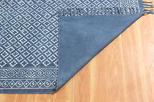 Tapis de sol durable Dhurrie Dabu imprimé fait main - 7