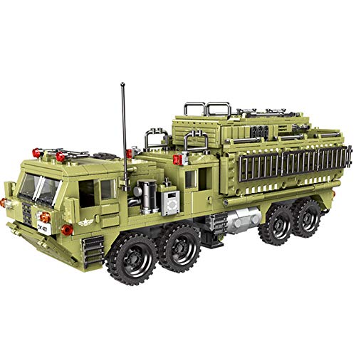 MEOA Military Stem Toys Building Sets for Boys 8-12 1377pcs WW2 Toys Multifunction Missile Launching Truck Building Blocks Bricks Armored Truck Model Kits for Adults Construction Party Supplies