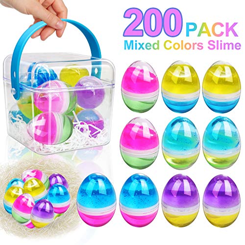 Great Deal! 200 Pack Easter Eggs Slime Putty Easter Basket Stuffers - Easter Decorations Parties Mul...
