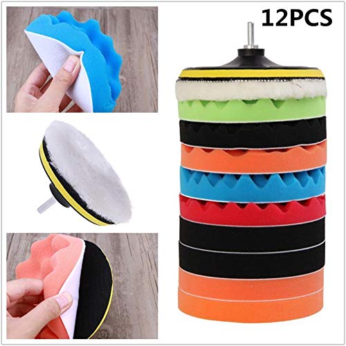 Image of DIY Crafts Pack 24 Pcs Kit, Multi Colour, 12 Pcs 7 inchinch 180mm Buffing Sponge Car Polishing Pad Disc Wool Disc Polishing Wax Sanding Pad Cleaning Car Accessories F(Pack 24 Pcs Kit, Multi Colour)