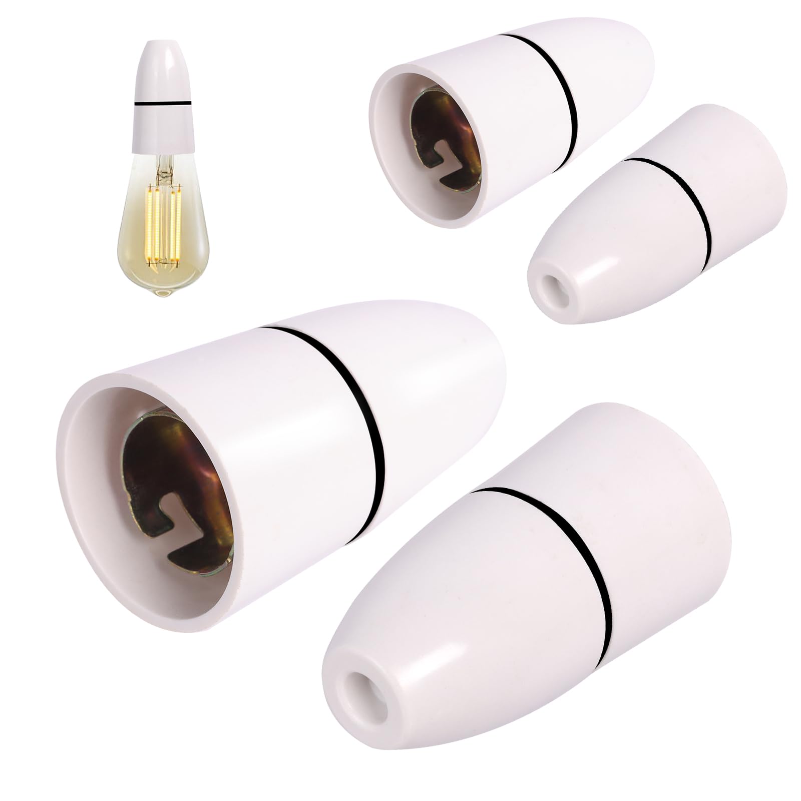 4 Pack B22 Bayonet Pendant Lamp Holder, Light Bulb Socket Lamp Fitting High Temperature Resistance