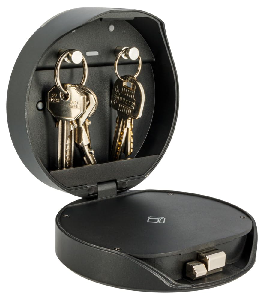 Batilec - Boîte à clés intelligente, connectée et sécurisée avec code PIN, Gris, Noir
