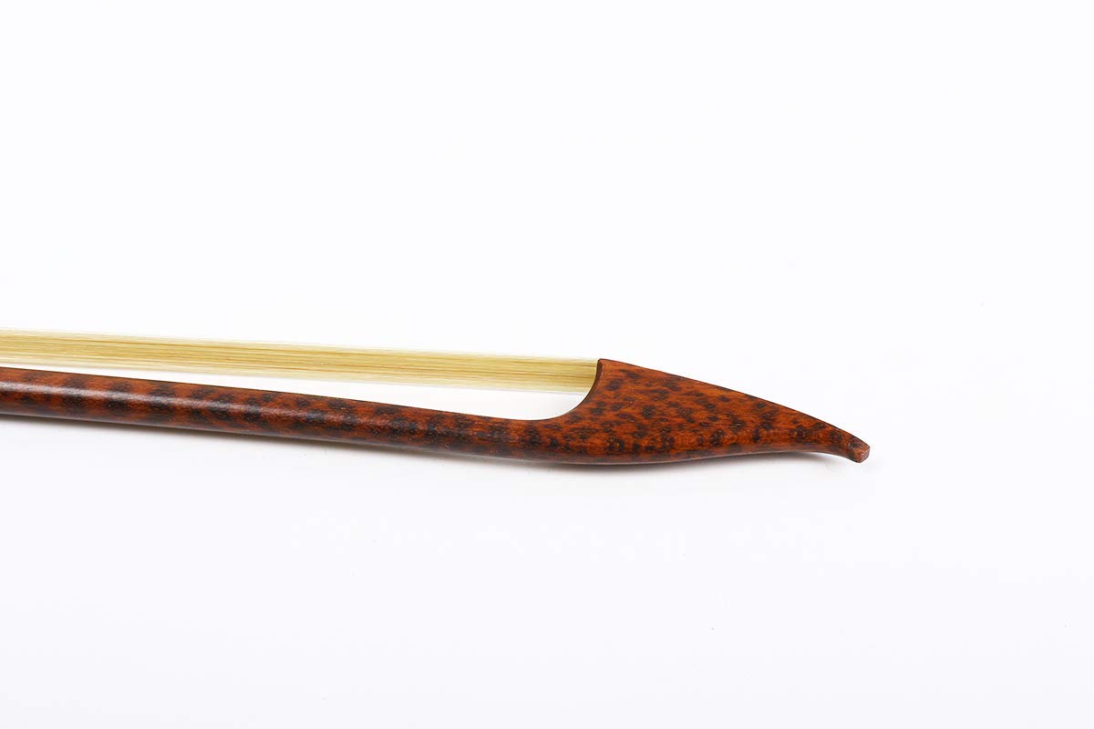 Yinfente Arco de violín 4/4 tamaño completo de madera de serpiente, estilo barroco, madera exterior, arco natural, pelo de caballo, equilibrio