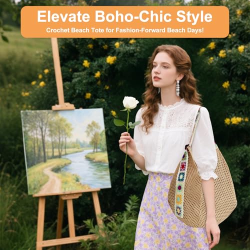 Crochet Hobo Bags for Women – Large Boho Crossbody Shoulder Tote, Knitted Crochet -Strap Purse, for Daily, Travel & Shopping2