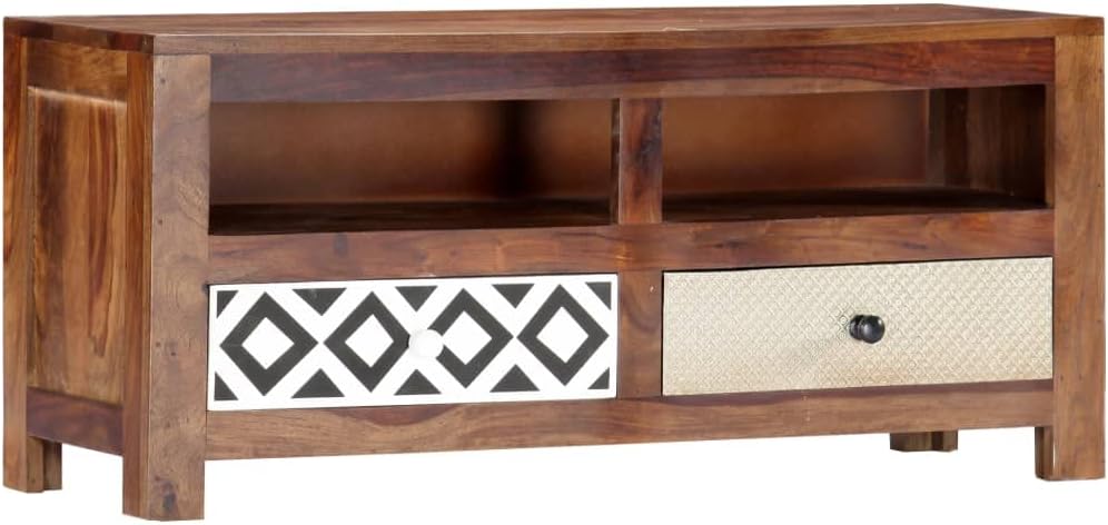 vidaXL TV Cabinet Brown Solid Acacia Wood 35.4 x 11.8 x 15.7 in