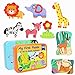 Juguetes Niños Madera Puzzle Rompecabezas Animales Montessori 2 Cajas en 1 Juego (11 Animales) Puzzles Infantiles Juegos Educativos Cumpleaño Regalos para Niños Juguetes Niños Niñas 3 4 5 6 Años