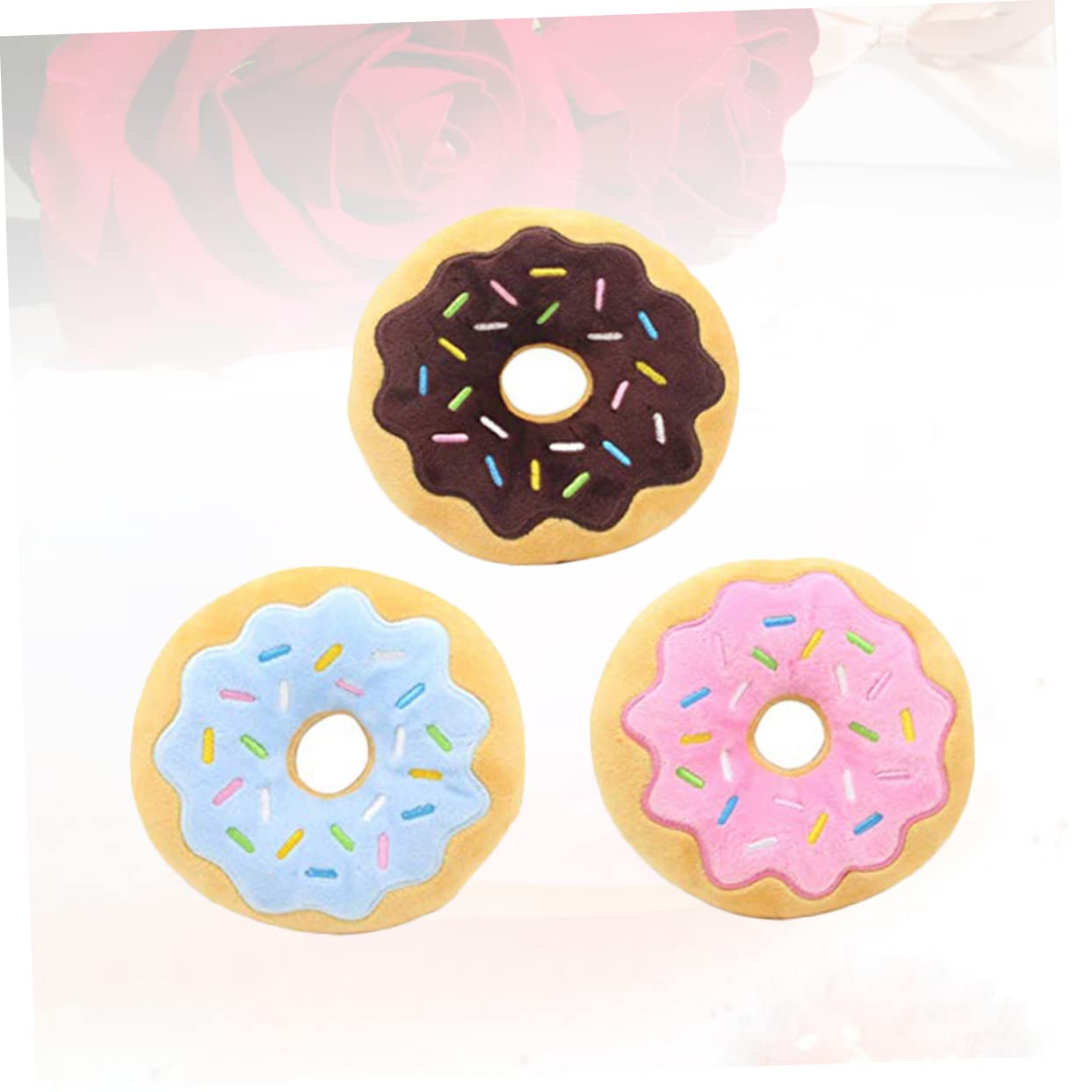 Mipcase 9pezzi Giocattolo Per Cani Peluche Forma Di Ciambella Da Giocattolo Squeaky Per Cuccioli Riduce La Noia e Favorisce La Salute Casuali Per Allenamento e Gioco