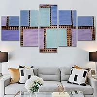 SIGNWIN 5 Panel Canvas Wall Art Abstract Architecture Modern Artwork for Home Decorations Ready to Hang - 60