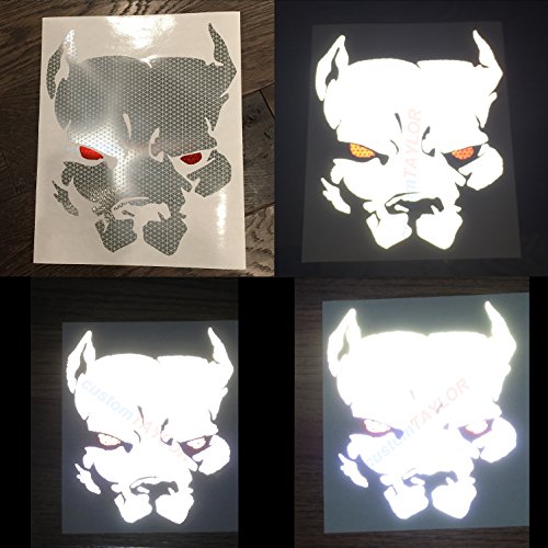 Image of customTAYLOR33 High Intensity Reflective Pitbull Decal (6 inches X 5 inches)