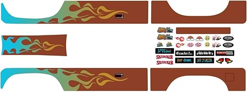 Miniatura 2 de Juego de calcomanías de cuerpo para Element RC Enduro Sendero escala 110 radiocontrolada Rock Crawler (llamas de defensa (azul sobre mocha)