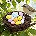 PETKNOWS Easter Artificial Bird Nest with Eggs for Crafts, 12Pcs Mixed Size Artificial Rattan Birds Nest with 26Pcs Foam Easter Eggs Small Faux Bird Nest Decor for Spring Garden Yard Home Tree Decor