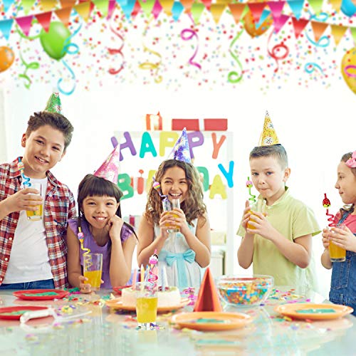 24 pitillos reutilizables para fiestas con diseño de helado miniatura 6