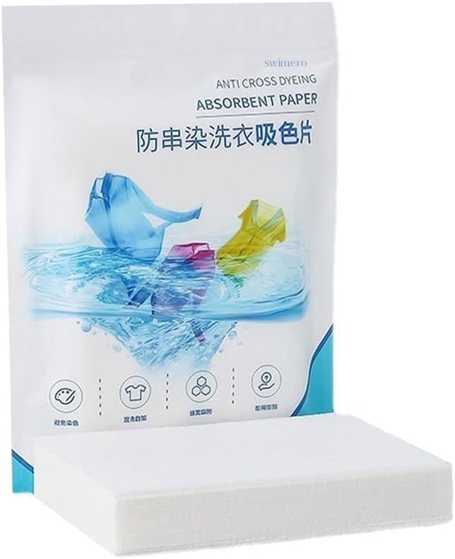 S SINDHIA®Fabric Clothes Color Absorb Paper Wipe For Washing Machine Colour & Dirt Catcher Anti-String Dyeing Laundry Paper Anti-Staining Clothes Sheets White Color (50 Wipe) Pack Of 1-image-37