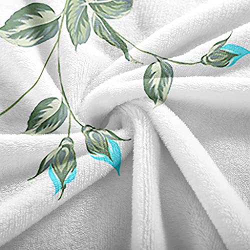 Couverture flanelle fleur bleue 150x200cm pour canapé