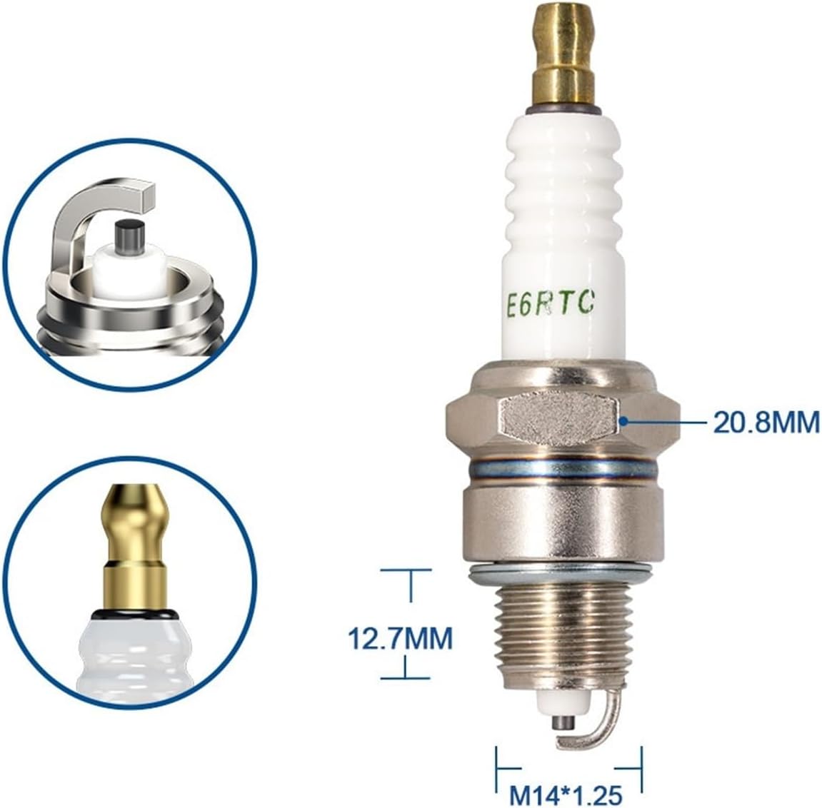 Spark Plug Torch E6RTC Compatible For 98076-56917 Subaru 065-01404-20 Toro 119-1961 7022 BPR6HS(4 pieces E6RTC)