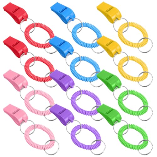Silbatos deportivos de plástico pack de 12, multicolor miniatura 1