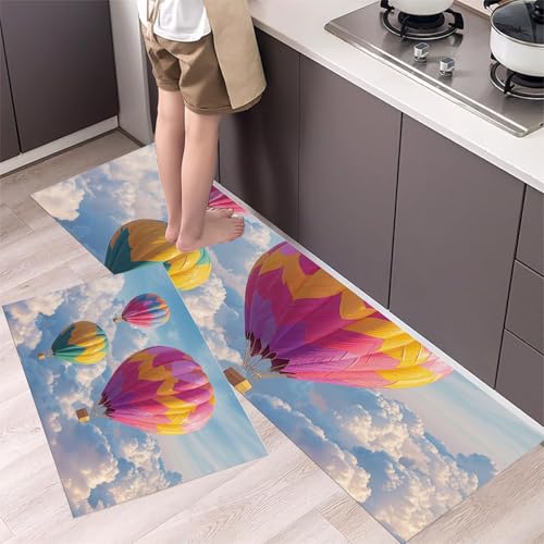 Alfombra de cocina de 2 piezas lavable y tapete absorbente antideslizante para baño 3
