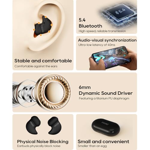 Image of Sleep Earbuds for Side Sleepers, Ear Buds Sleeping, Sleep Bluetooth Headphones, Wireless Bluetooth 5.4, 42H Playtime, Mini Invisible Buds Comfort Fit for Sleeping, Hidden Earbuds for Small Ears