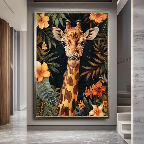 Affiches animaux de dessin animé girafe pour un salon doux et joyeux