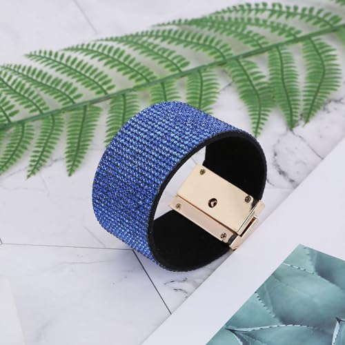 Bohemian Leather Wrap Bracelets Rhinestone Bangle Cuff Wrap Wristband Wide Edge Rhinestone Bracelet Boho Ethnic Leather Cuff Bracelet2