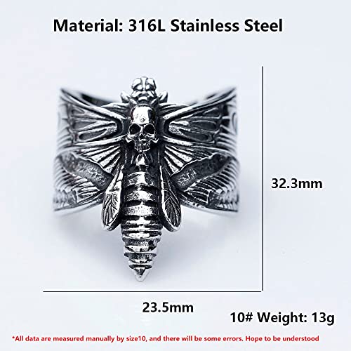 Image of Death Skull Ring for Men Stainless Steel Jewelry Biker Rings Scary Death Ring Skull for Gifts