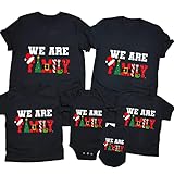 Merry and Bright Shirt Christmas T-Shirts for Family Couple Outfit Tee Parent-Child Short Sleeves Christmas Top