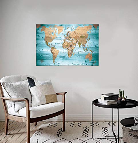 World Map Wall Art For Living Room Vintage Photos World Map Poster Painting Nautical Office Wall Art Modern Framed Artwork Map Of The World Canvas Art Canvas Prints Travel Memory Home Decor 24X36 Inch #TOP4