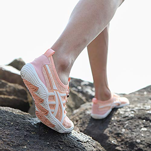 Image of MAYZERO Water Shoes Men Women Swim Surf Shoes Beach Pool Shoes Wide Toe Hiking Aqua Shoes Winter House Slippers