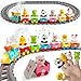 Toddler Toys for 1 2 3 Year Old, Electric Farm Animal Train Set with Music, Lights & Steam, Montessori Counting, Matching & Sorting Learning Toys, Christmas Birthday Gifts for Baby Boys Girls 12-18 M