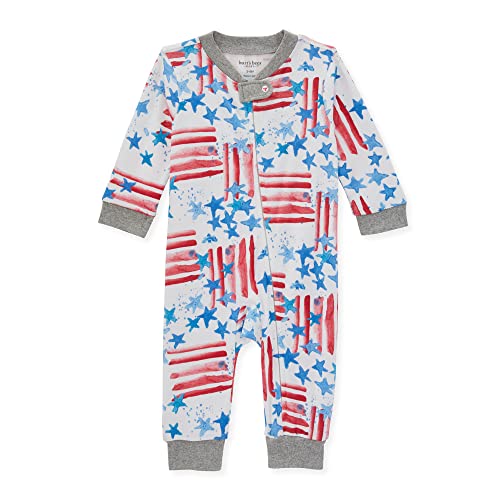 Image of Burt's Bees Baby Boys Sleep and Play PJs, 100% Organic Cotton One-Piece Zip Front Romper Jumpsuit Pajamas