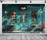 DePhoto 7x5FT Cozy Coffee Restaurant Backdrop Cafe Ice Cream Cake Backdrop for Party Decorations Photo Booth Studio Props Vinyl