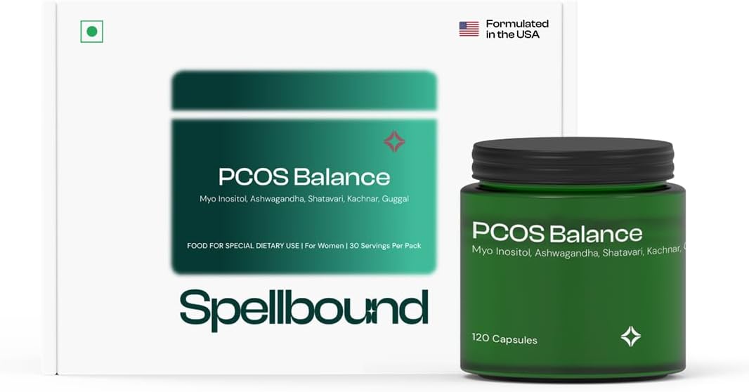 Spellbound PCOS Balance Myo Inositol 1000 mg Supplement for Women | Berberine, NAC & Ashwagandha Helps in Hormonal Balance & Irregular Periods | Formulated in USA OB/GYN Recommended 120 Capsules
